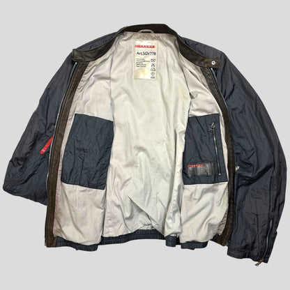 Prada Sport 00’s Metal Nylon + Leather Moto Biker Jacket - IT52 (M) | Default Title, Multicoloured