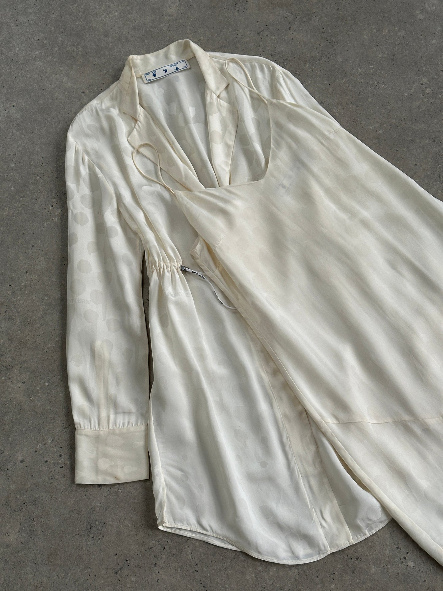 Off-White PATTERN Two Piece Cami & Shirt Dress Set - S/M