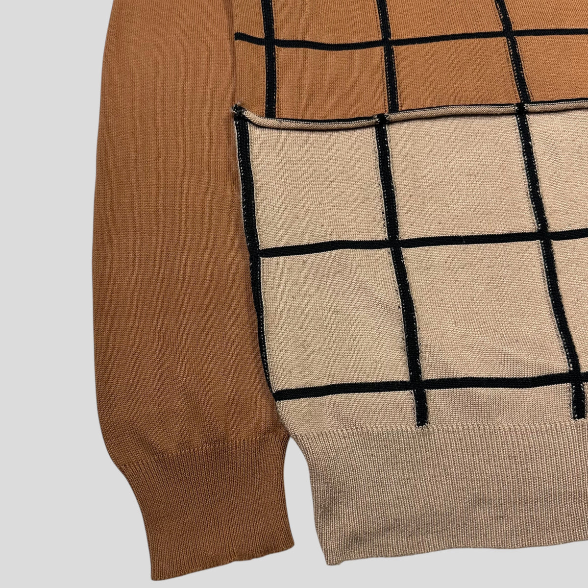 Comme Des Garçons Homme Plus 2002 Reconstructed Grid Knit - L (M) | Medium, Brown