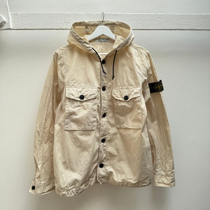 Stone Island Hooded Canvas Jacket (S) | Small, Beige