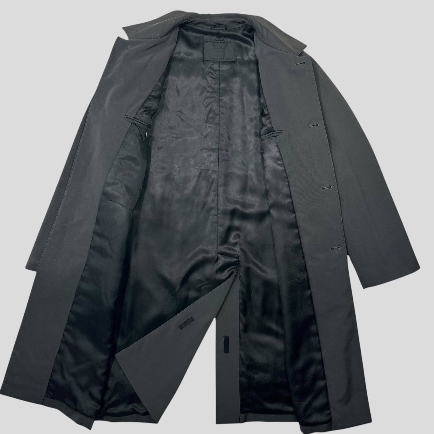 Prada AW00 Soft Touch Technical Polyester Grey Trench Coat - M/L | Default Title, Multicoloured
