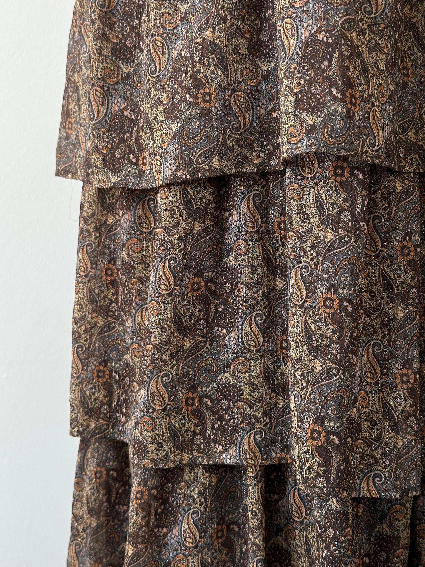 Vintage 2000s Paisley Pleated Midi Skirt - W26