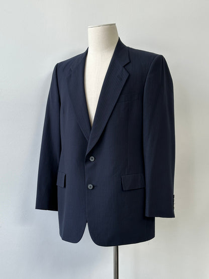 Christian Dior Monsieur 1980s Striped Single Breasted Blazer - 44R