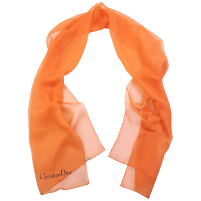 Vintage 90s Dior DUNE Sheer Chiffon Scarf | O/S, Orange