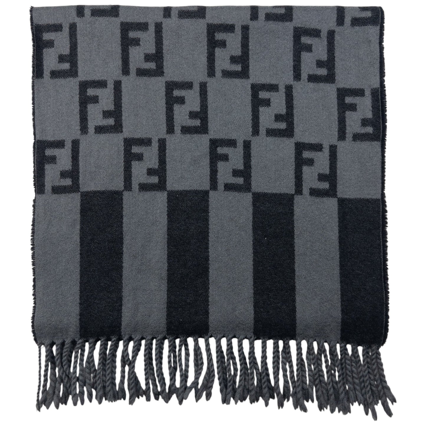 Vintage Fendi Monogram Wool Tassel Scarf
