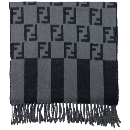 Vintage Fendi Monogram Wool Tassel Scarf