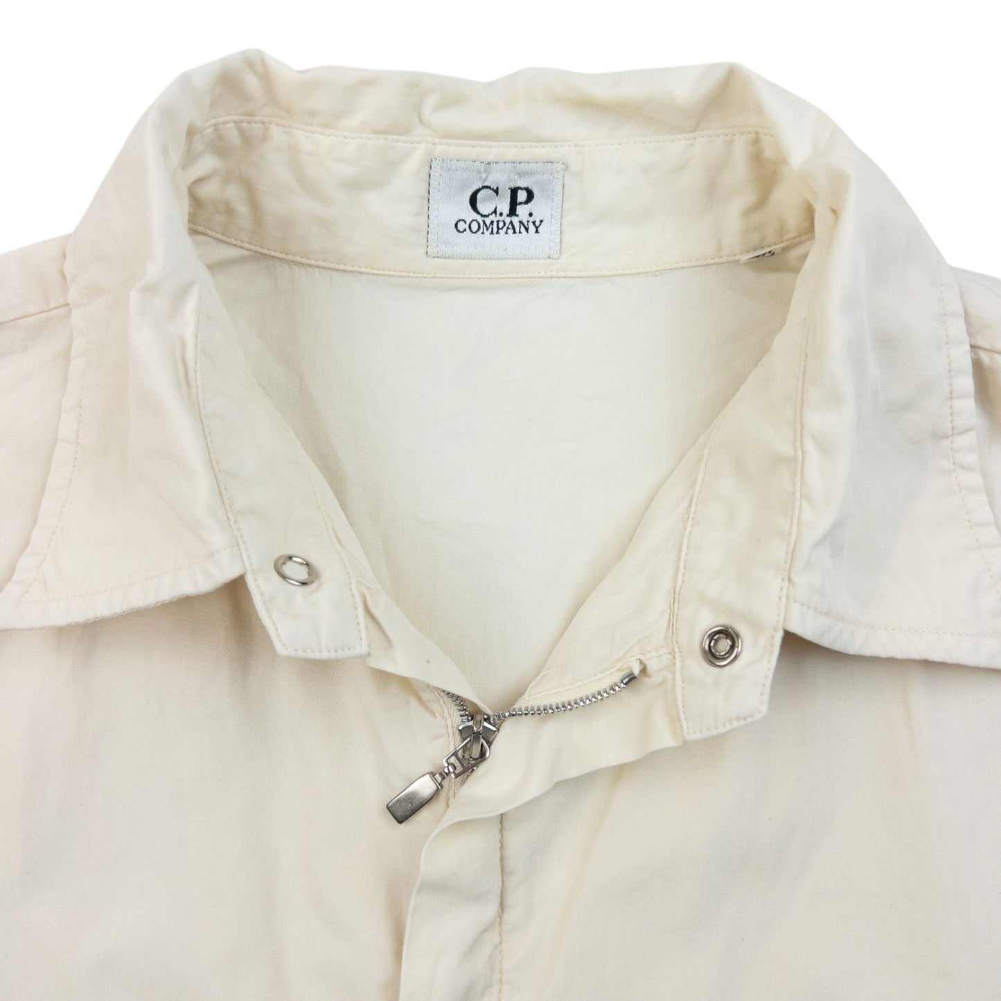Vintage 2000 CP Company Long Sleeve Zip Up Shirt Size M | Medium, Cream