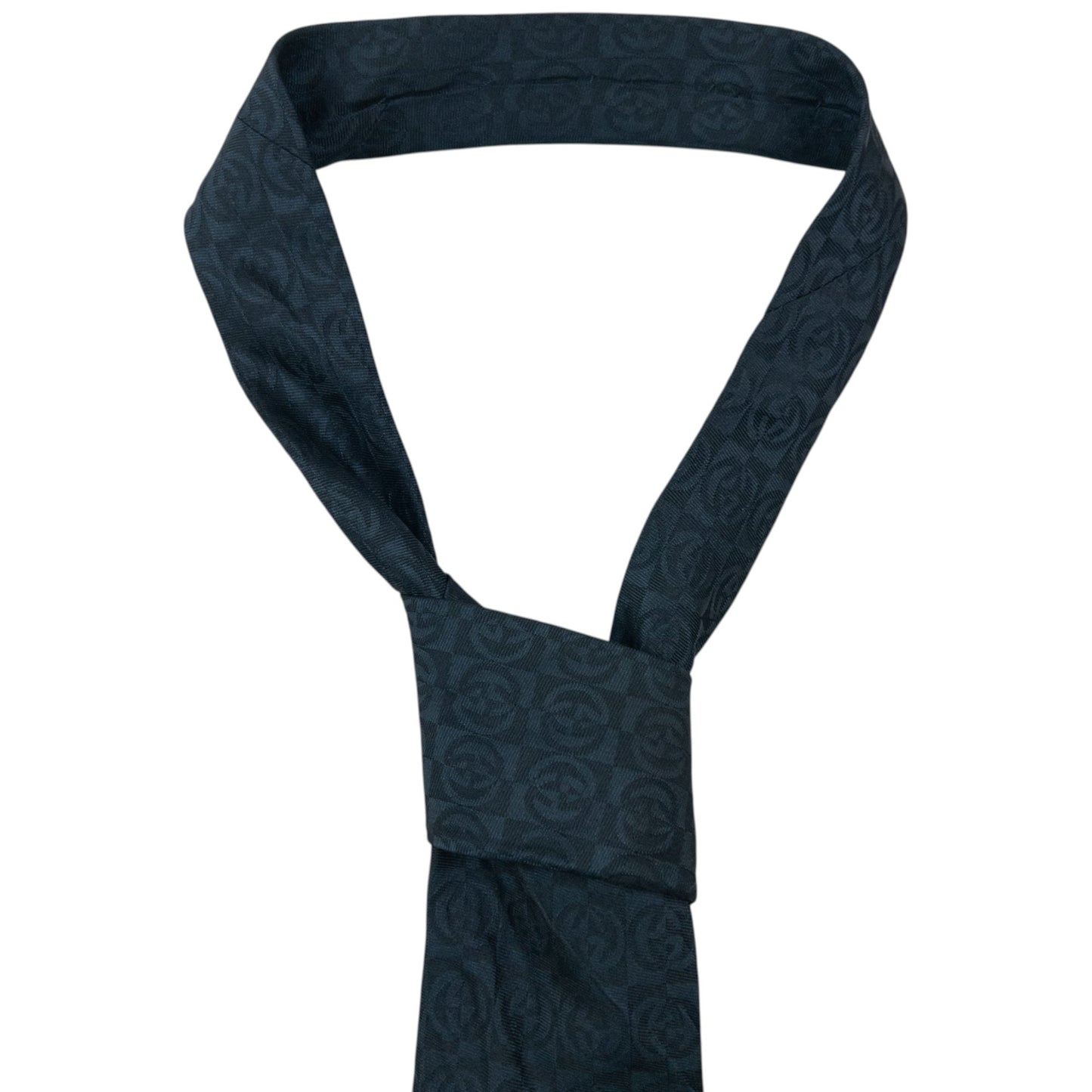 Vintage 2000s Gucci Monogram Silk Tie | O/S, Navy
