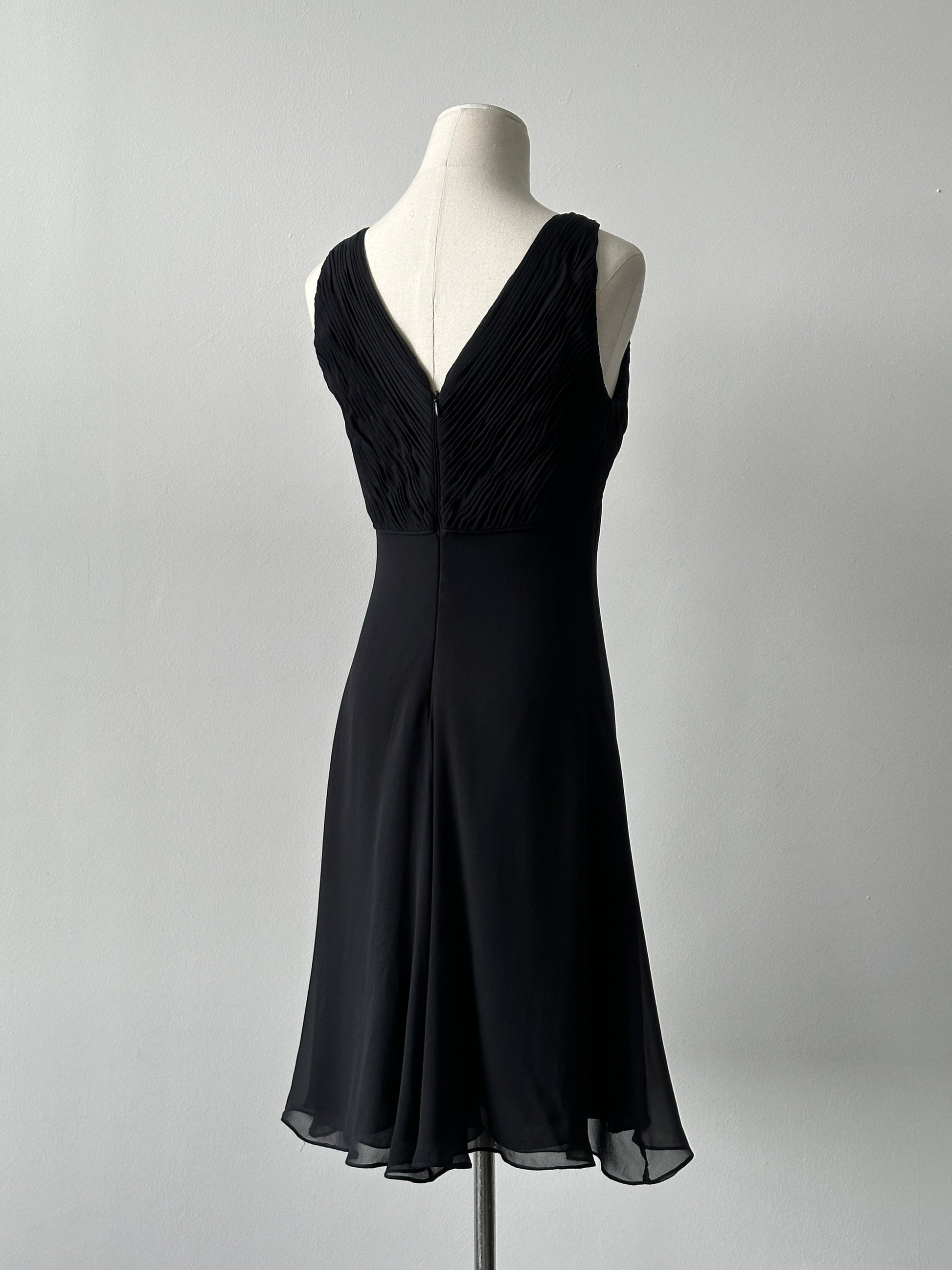 Armani Collezioni 2000s Pure Silk Pleated Midi Dress -