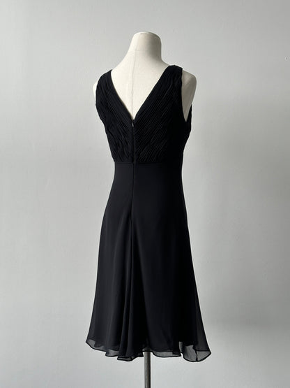 Armani Collezioni 2000s Pure Silk Pleated Midi Dress -
