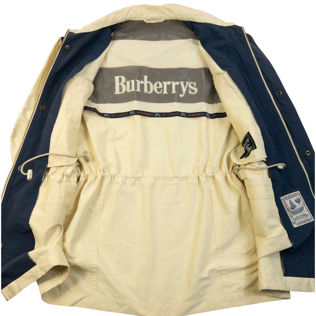 Vintage 90s Burberry Zip Up Jacket Size M | Medium, Cream