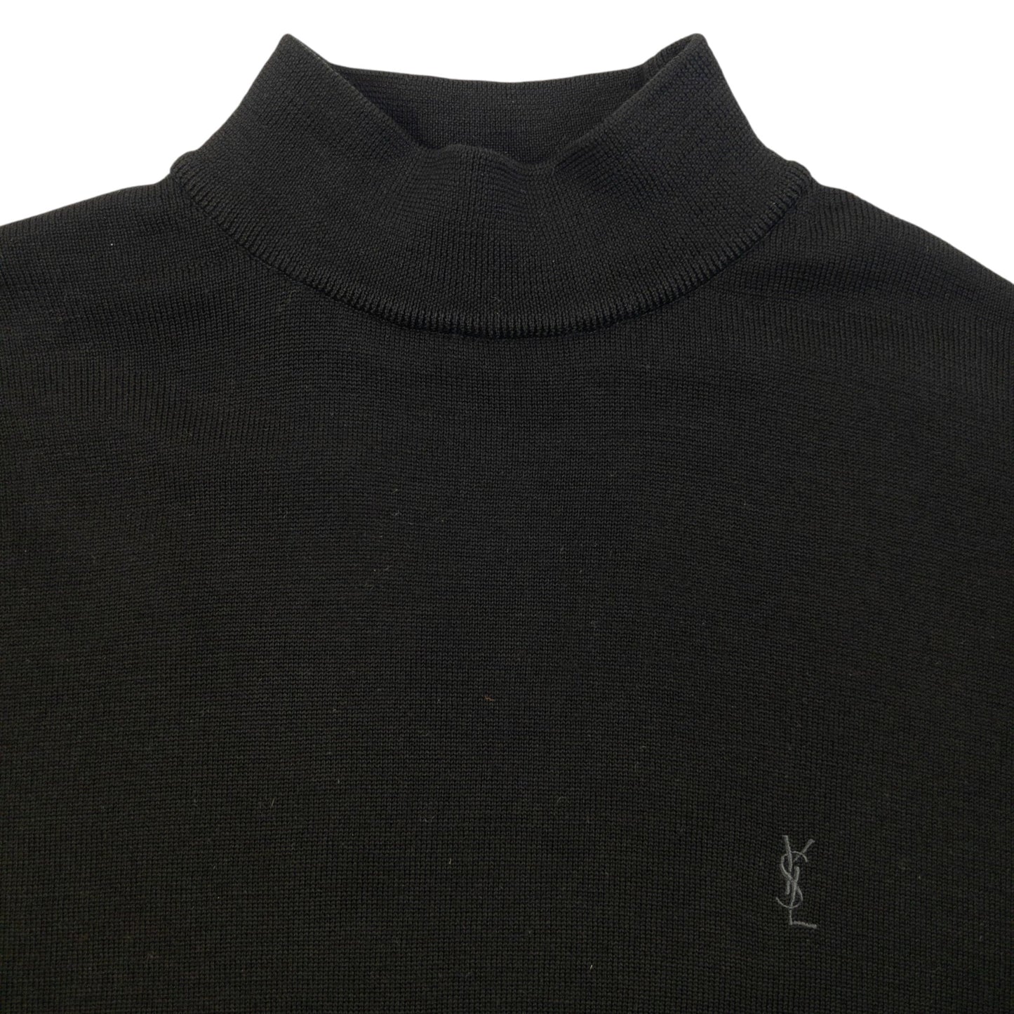 Vintage 90s YSL Yves Saint Laurent Turtleneck Jumper Size L | Large, Black