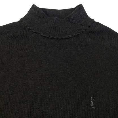 Vintage 90s YSL Yves Saint Laurent Turtleneck Jumper Size L | Large, Black