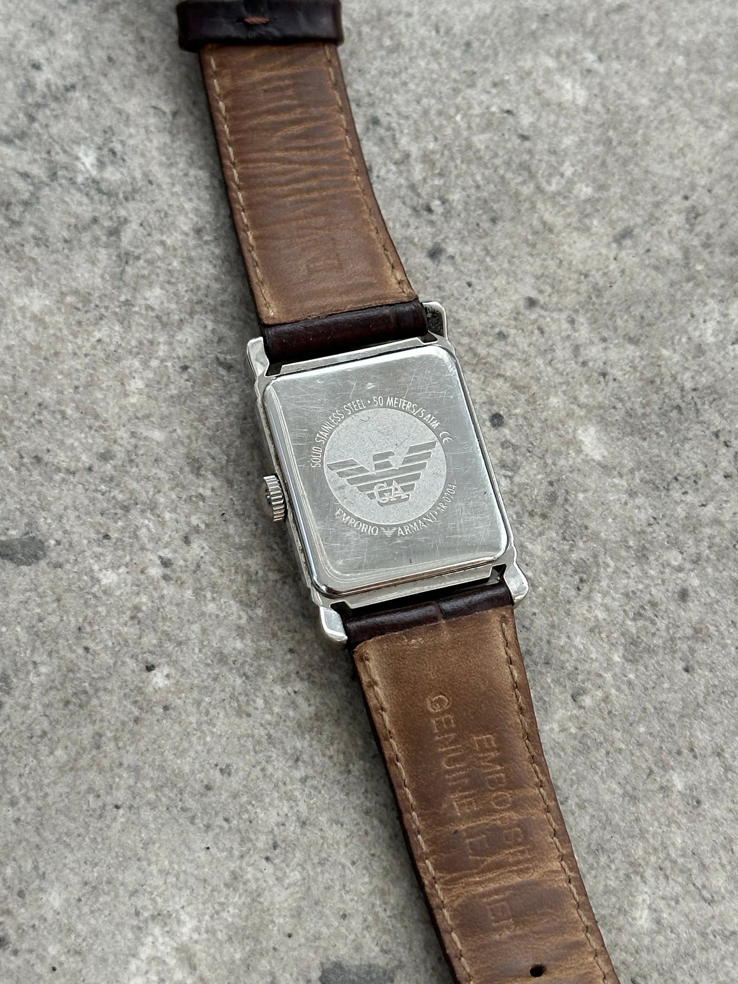 Emporio Armani 2000s Leather Logo Watch