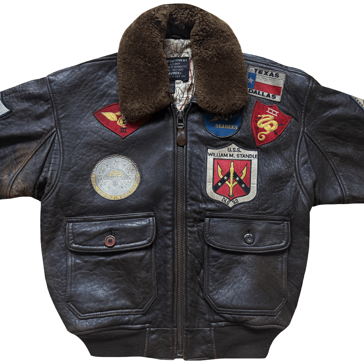 Avirex 1991 Top Gun Gavelston G-1 Flight Jacket - XS/S | S/M, Brown
