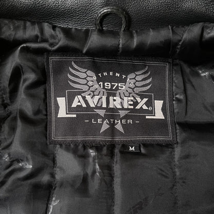 Avirex Spell Out Leather Varsity Jacket - M | Medium, Red