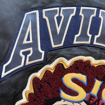 Avirex Sioux Football Team Leather Varsity Jacket - L