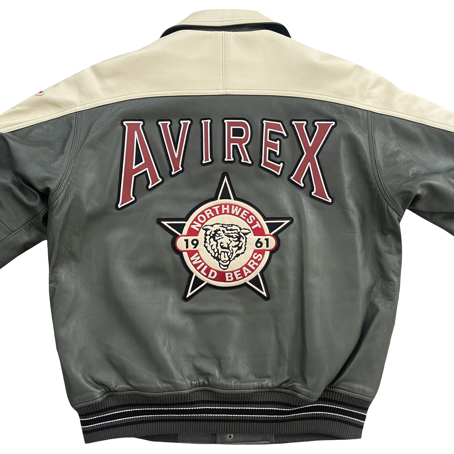 Avirex Wildbears Leather Varsity Jacket - M