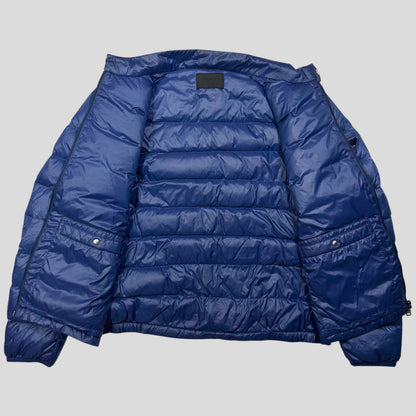 Prada 2017 Plaque Logo Nylon Goose Down Puffer Jacket - IT58 (L/XL) | XL, Blue