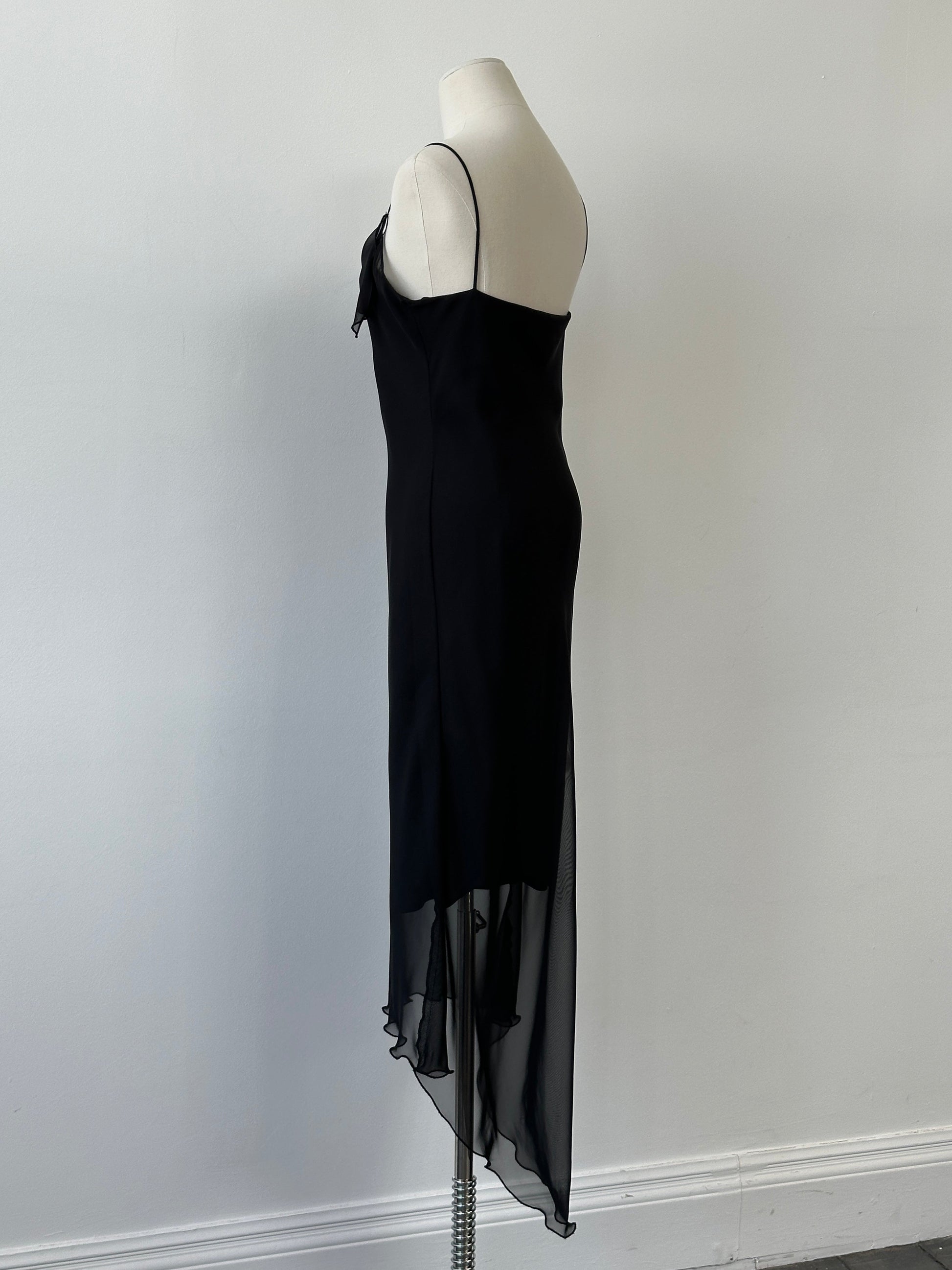 Vintage 2000s Asymmetric Floor Length Slip Dress - M