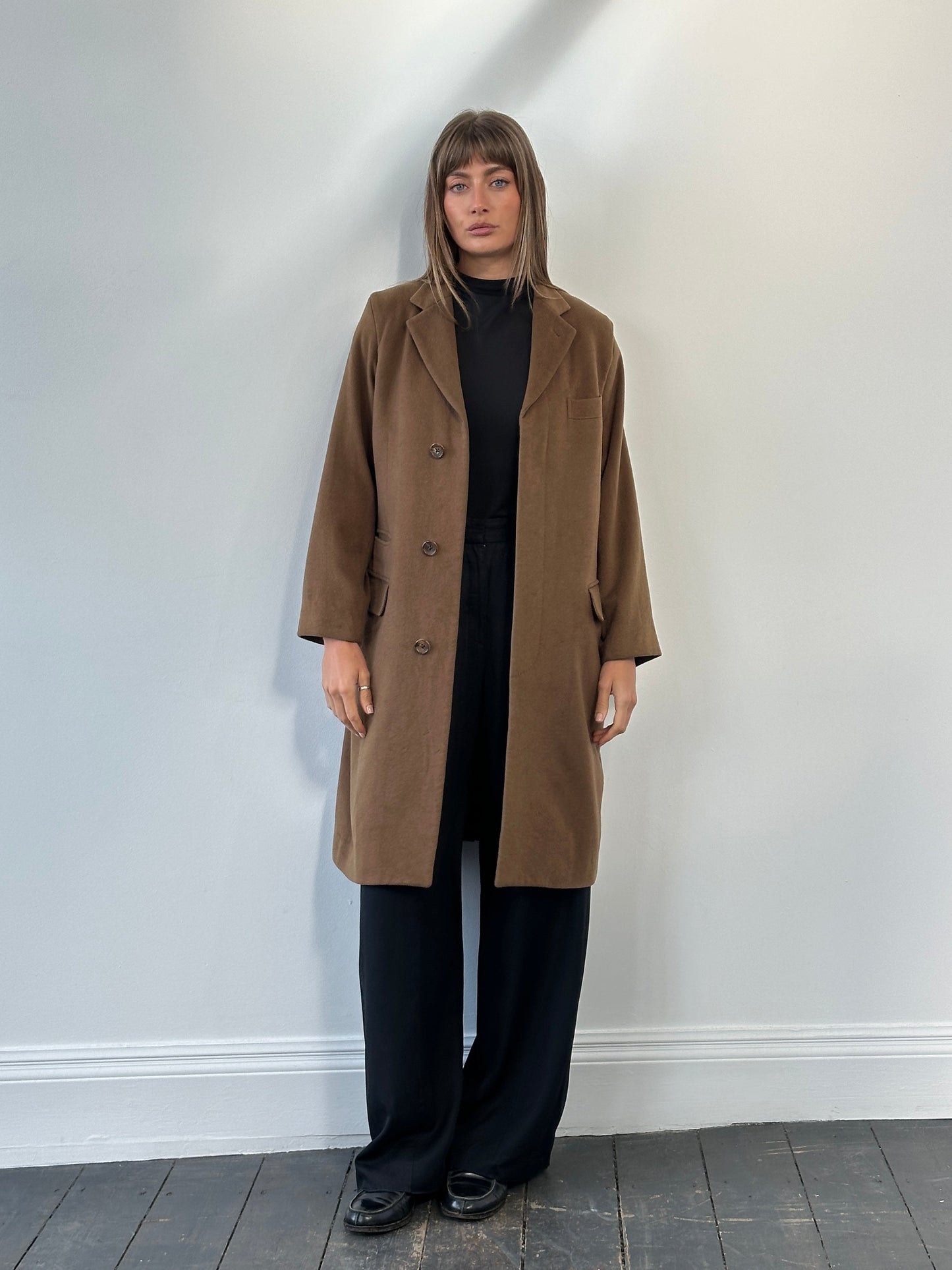 Vintage 1980s Italian Pure Cashmere Coat - S/M