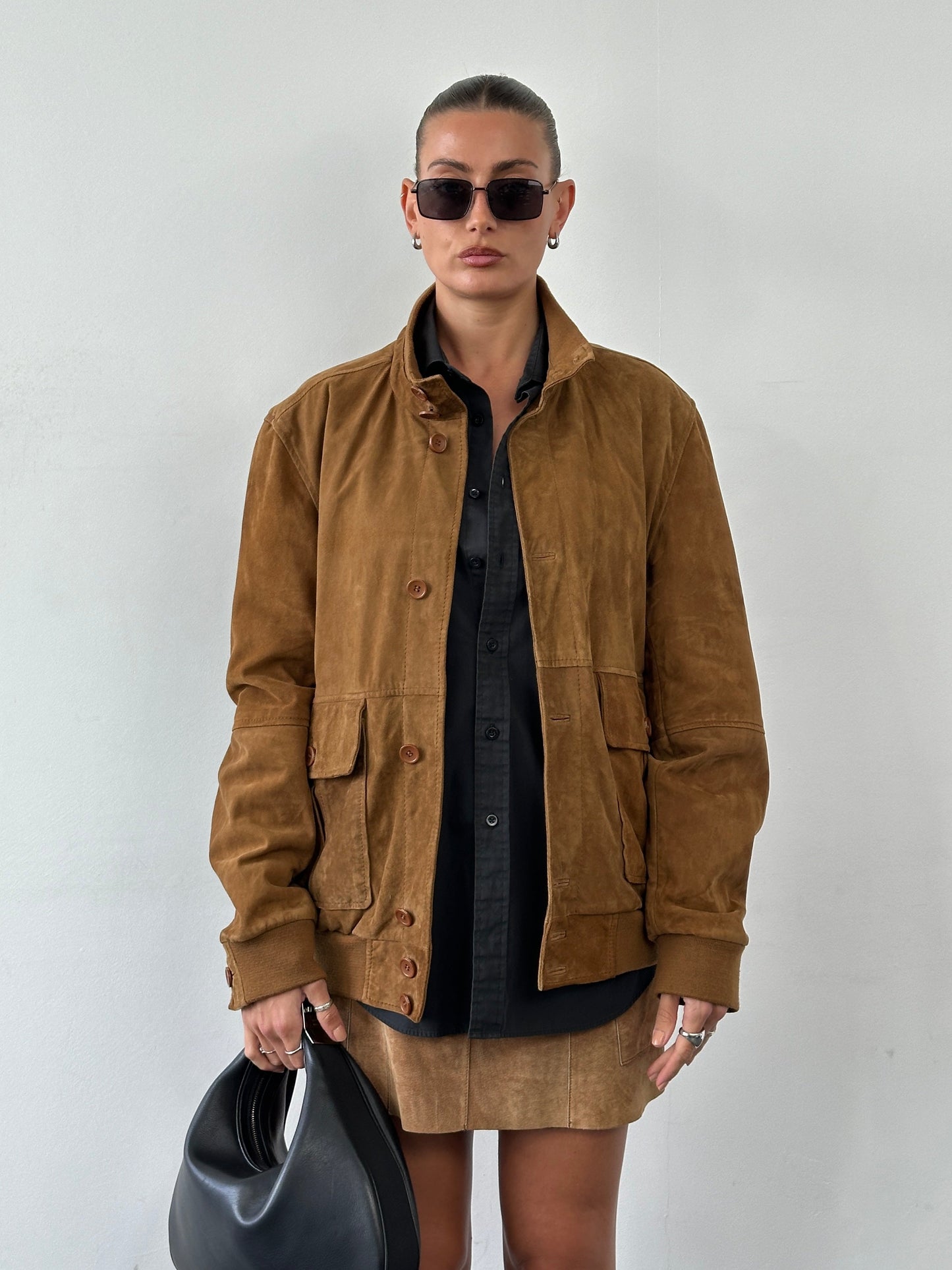 ARMA Suede Bomber Jacket - L