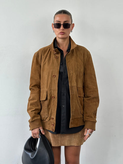 ARMA Suede Bomber Jacket - L