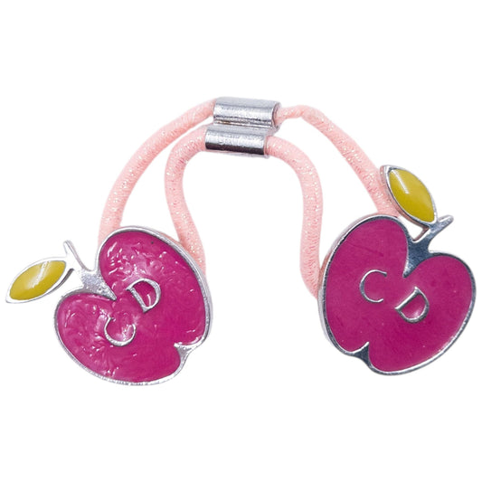 Vintage 2000s Dior By John Galliano Apple Charm Hair Tie | O/S, Pink and Yellow