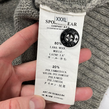 Vintage Stone Island Wool Knit Hoodie, Size XXXL | Stone island, Grey