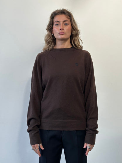 Timberland 2000s Pure Wool Knitted Logo Jumper - M/L