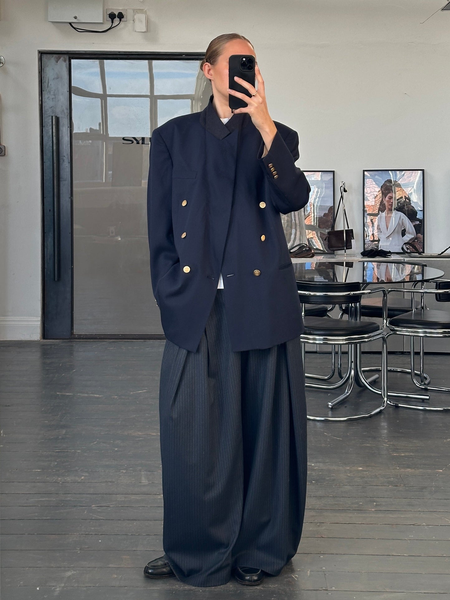 Christian Dior Monsieur 1980s Bespoke Button Double Breasted Blazer - 44R/XL