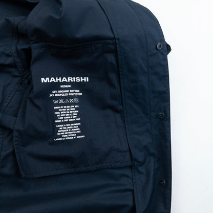 Vintage 2000s Maharishi Asymmetric Elastic Sleeve Button Up Shirt Size M | Medium, Navy