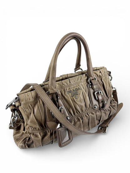 2010s Prada Tessuto Gaufre 2Way Handbag | O/S, Brown