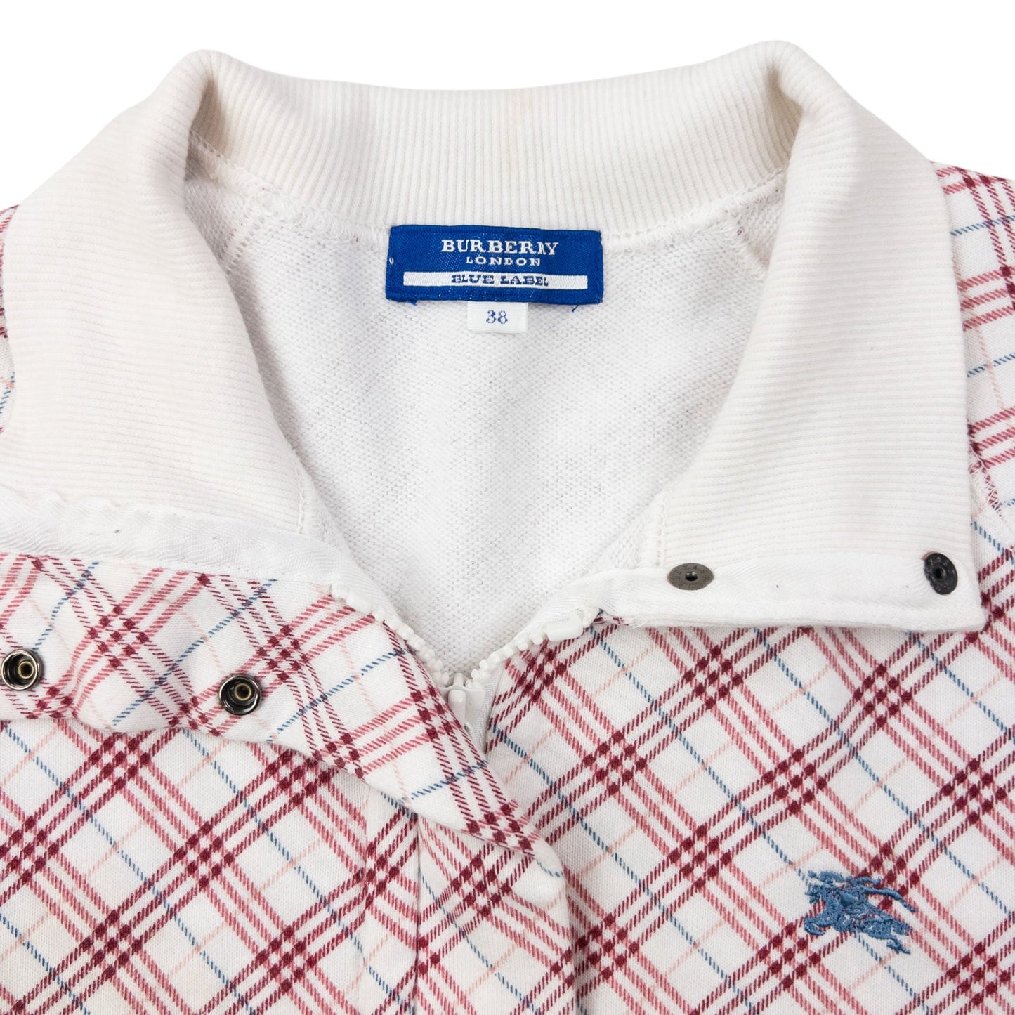 Vintage 2000s Burberry Blue Label Nova Check Zip Up Sweatshirt Womens Size S | Small, Blue