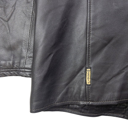 Vintage 2000s Armani Jeans Zip Up Leather Jacket Size L | Large, Black