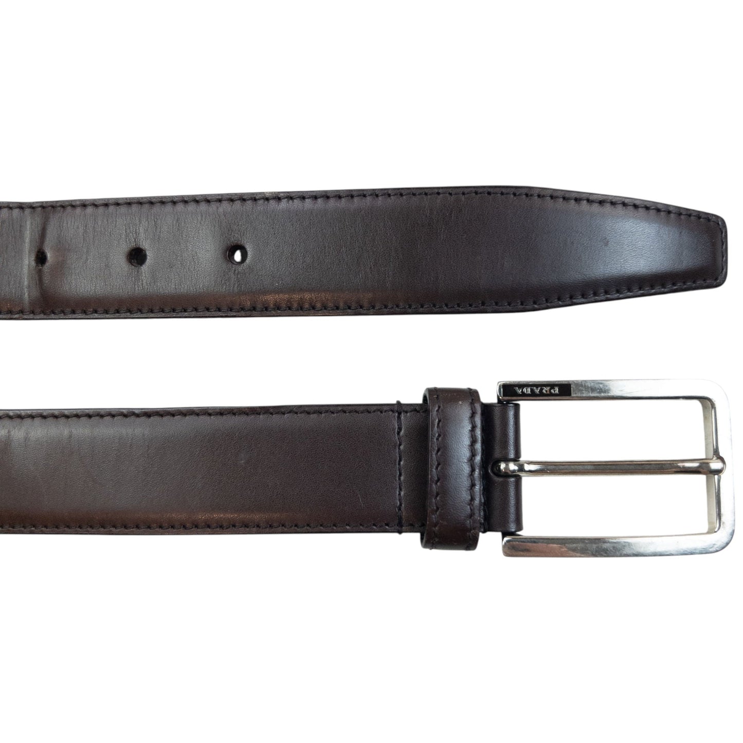 Vintage 2000s Prada Leather Belt Size XL | O/S, Brown
