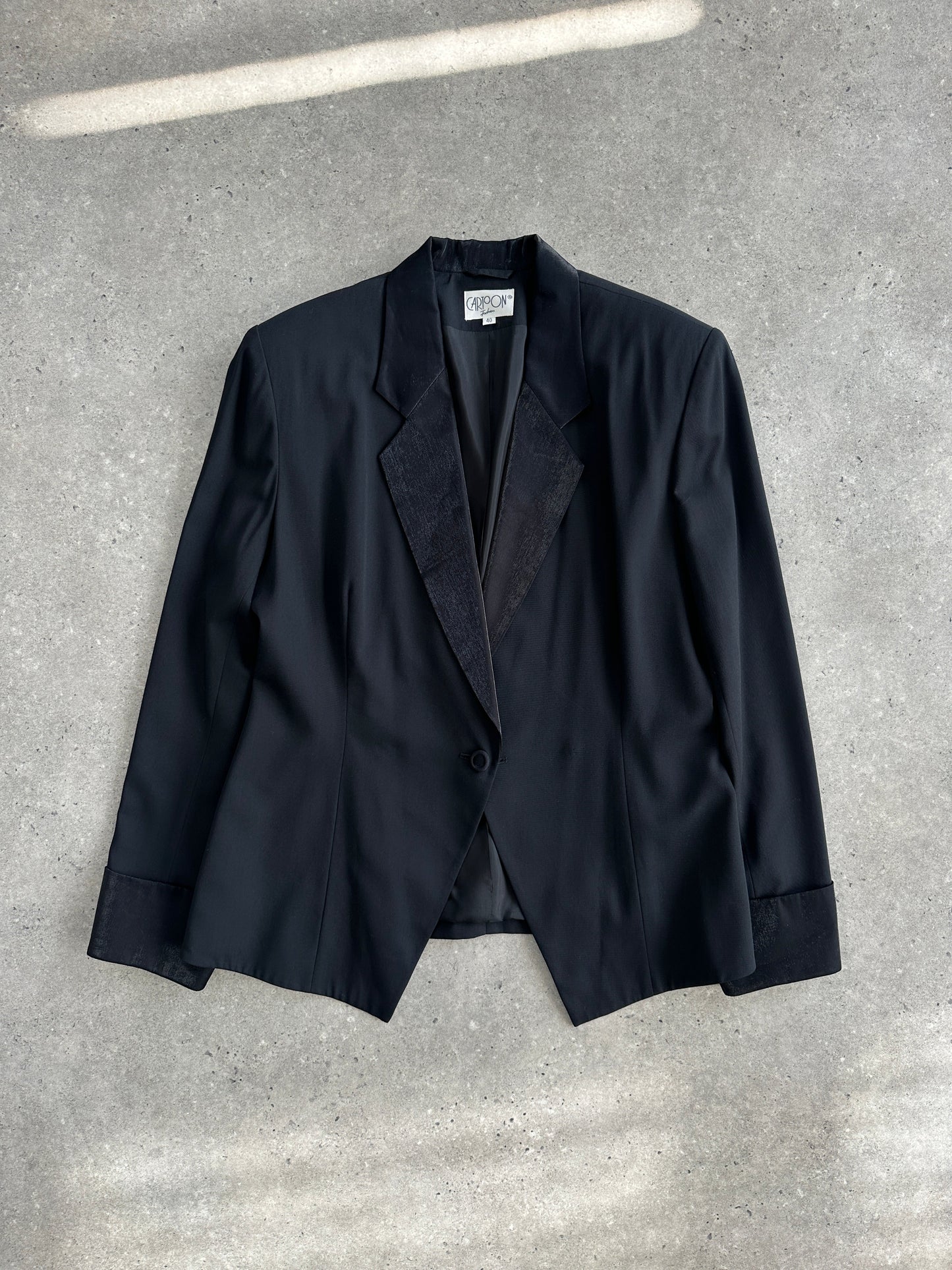 Vintage 90s Fitted Tuxedo Blazer -  M