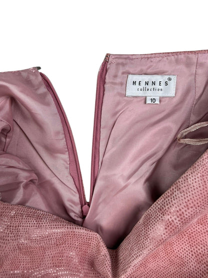 Hennes 1990s pink leather snakeskin skirt