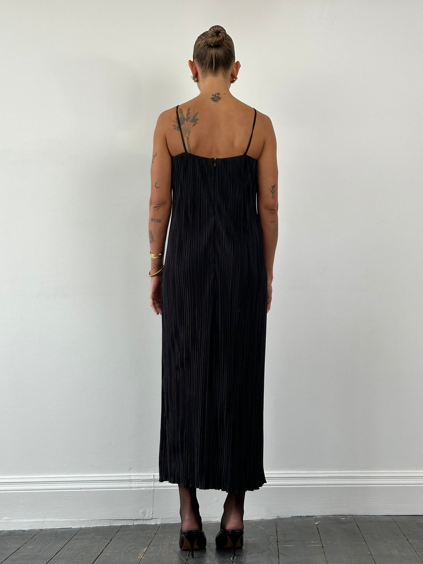 Vintage Plisse Maxi Dress - M/L