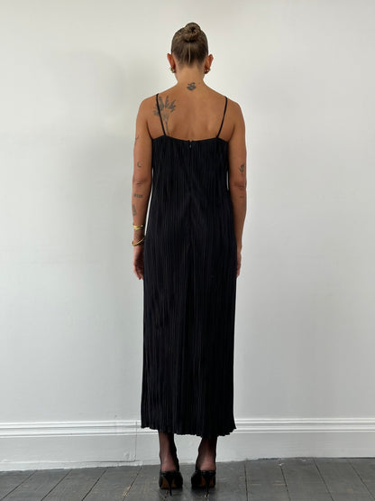 Vintage Plisse Maxi Dress - M/L