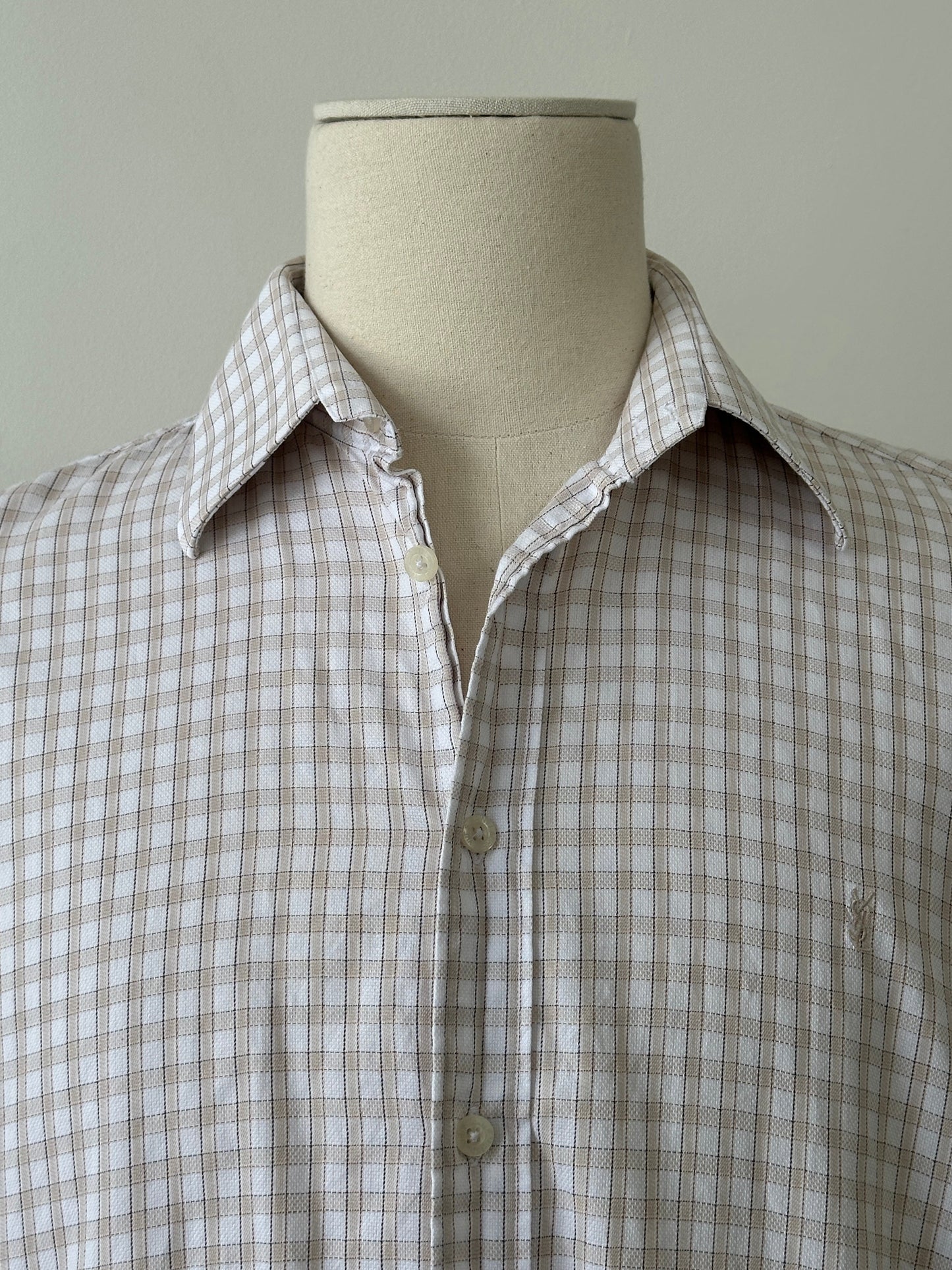 Yves Saint Laurent Pour Homme 2000s Pure Cotton Check Shirt - XL