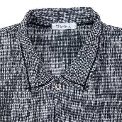Vintage Yohji Yamamoto Checkered Ruched Button Up Shirt Size M