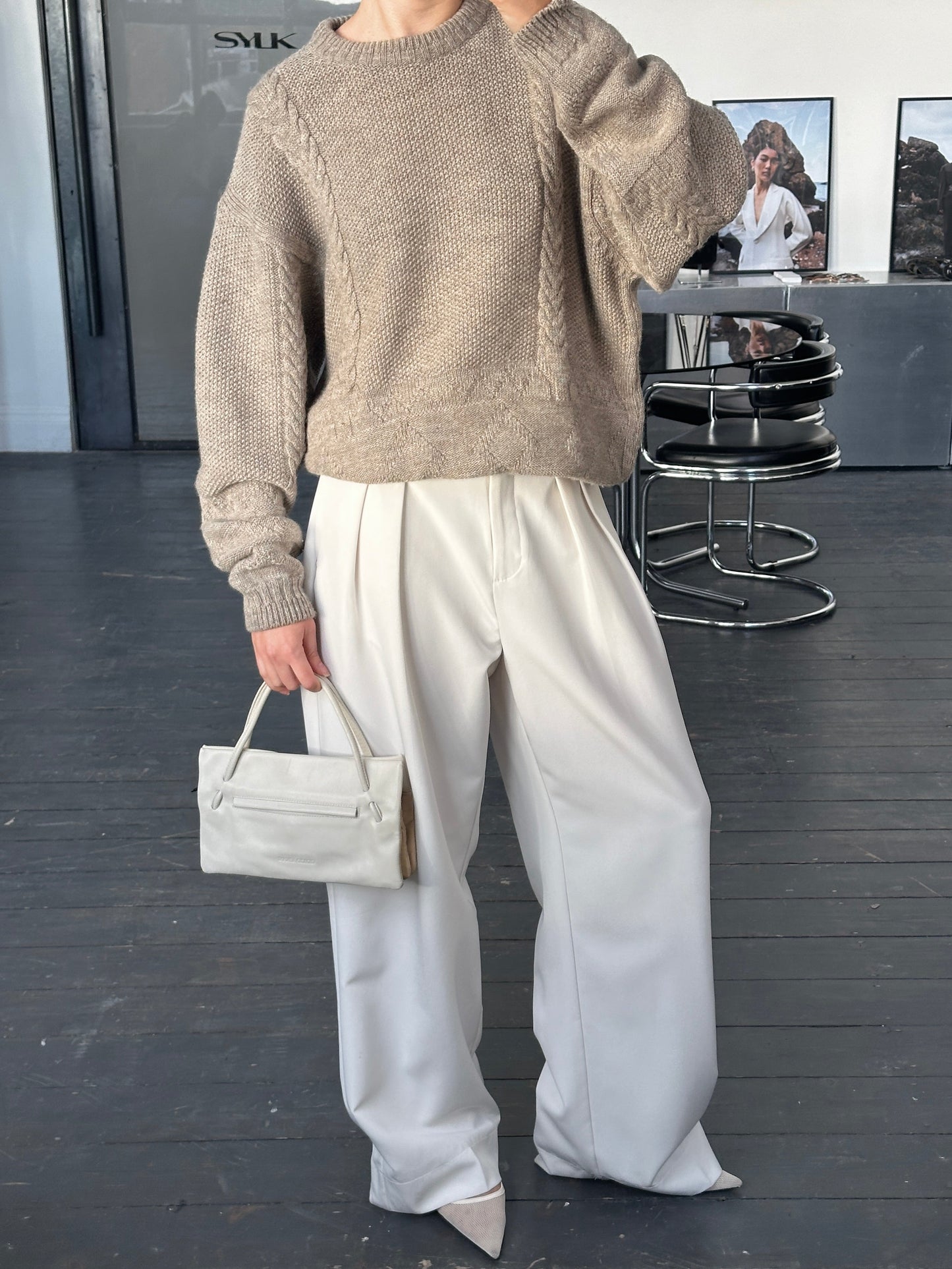 Italian Vintage 1990s Cable Knit Jumper - XL