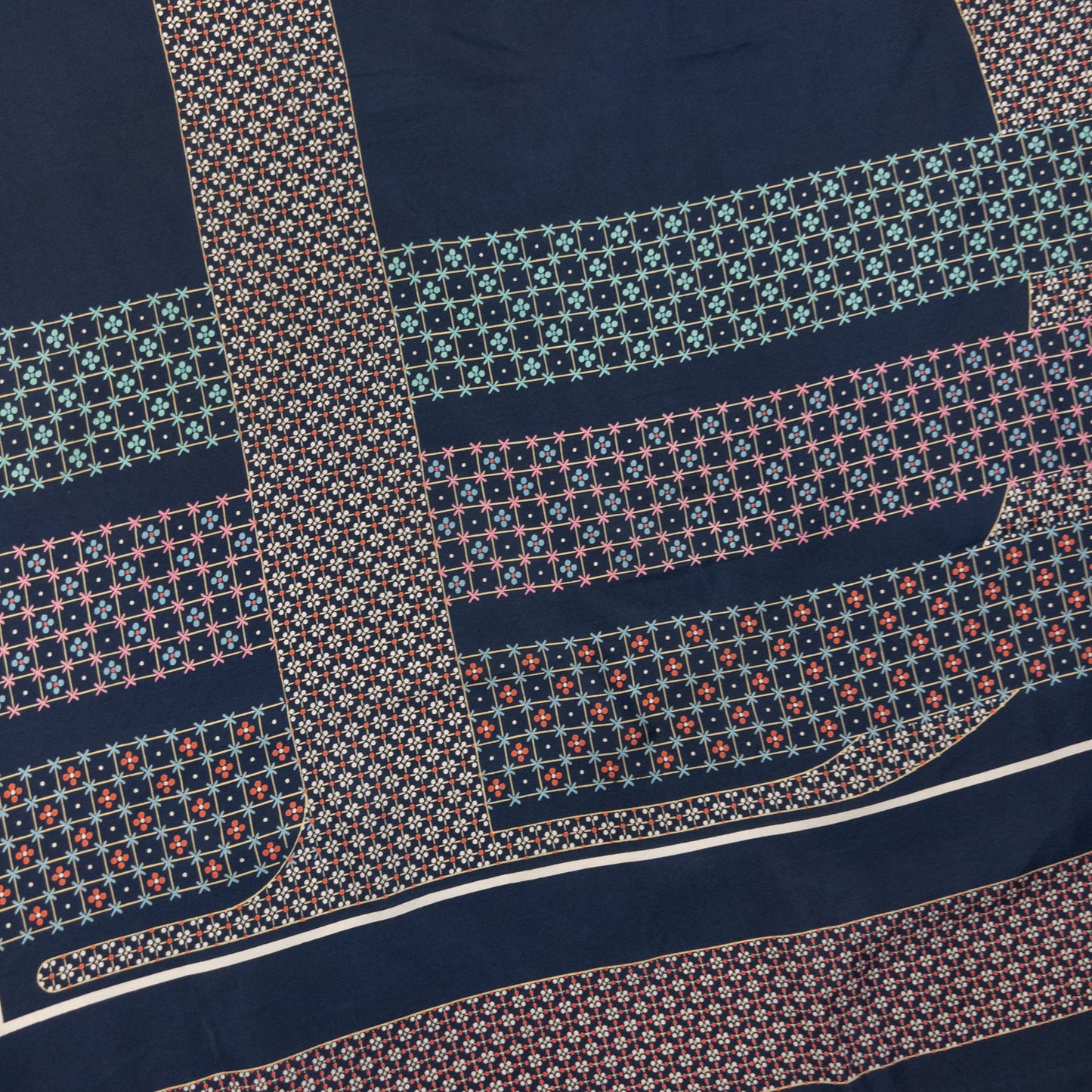 Vintage Dior Mosaic Pattern Silk Scarf