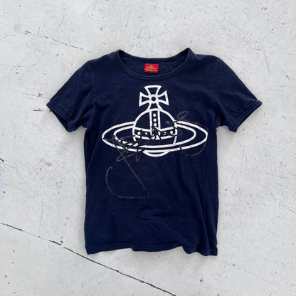 2000s vivenne westwood red label orb tee | Navy, Red