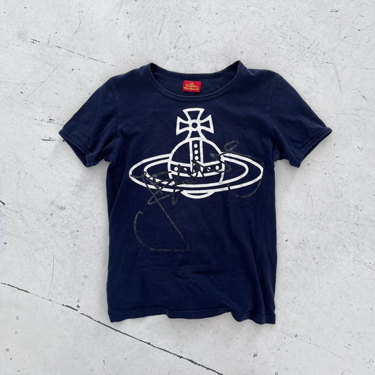 2000s vivenne westwood red label orb tee | Navy, Red