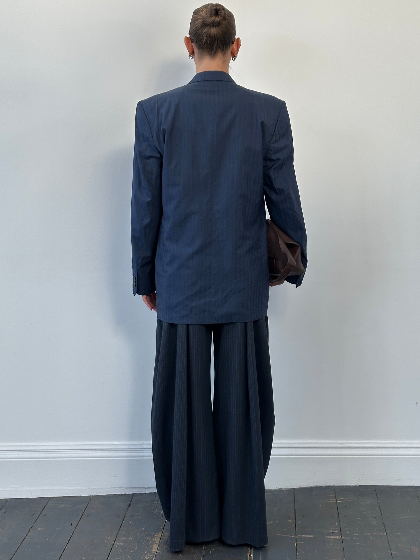 Yves Saint Laurent Pour Homme 1990s Wool Silk Double Breasted Blazer - 42R/L