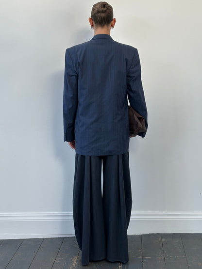 Yves Saint Laurent Pour Homme 1990s Wool Silk Double Breasted Blazer - 42R/L