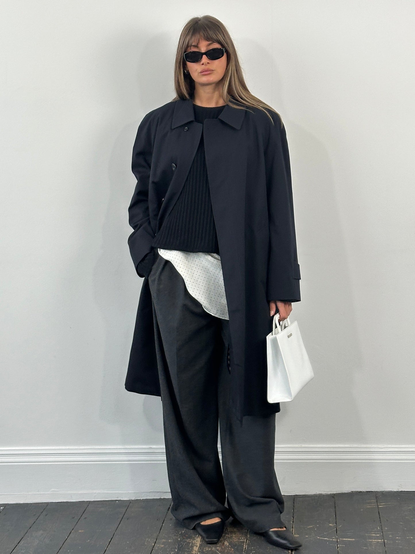 Aquascutum 1990s Cotton Trench Coat - L