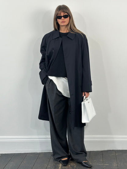 Aquascutum 1990s Cotton Trench Coat - L